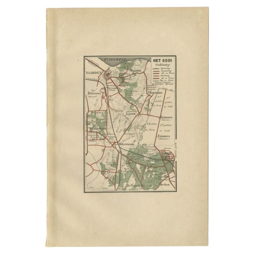 Antike Karte der Gooi-Region von Craandijk, 1884