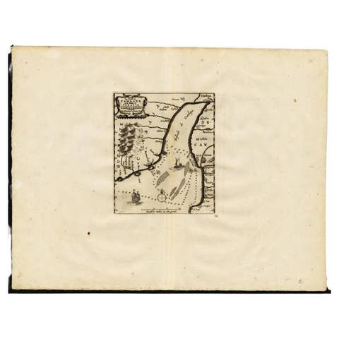 Antique Map of the Gulf of Cambay, Gujarat, India, 1725