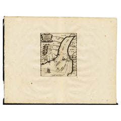 Antike Karte des Golfgeldes von Cambay, Gujarat, Indien, 1725