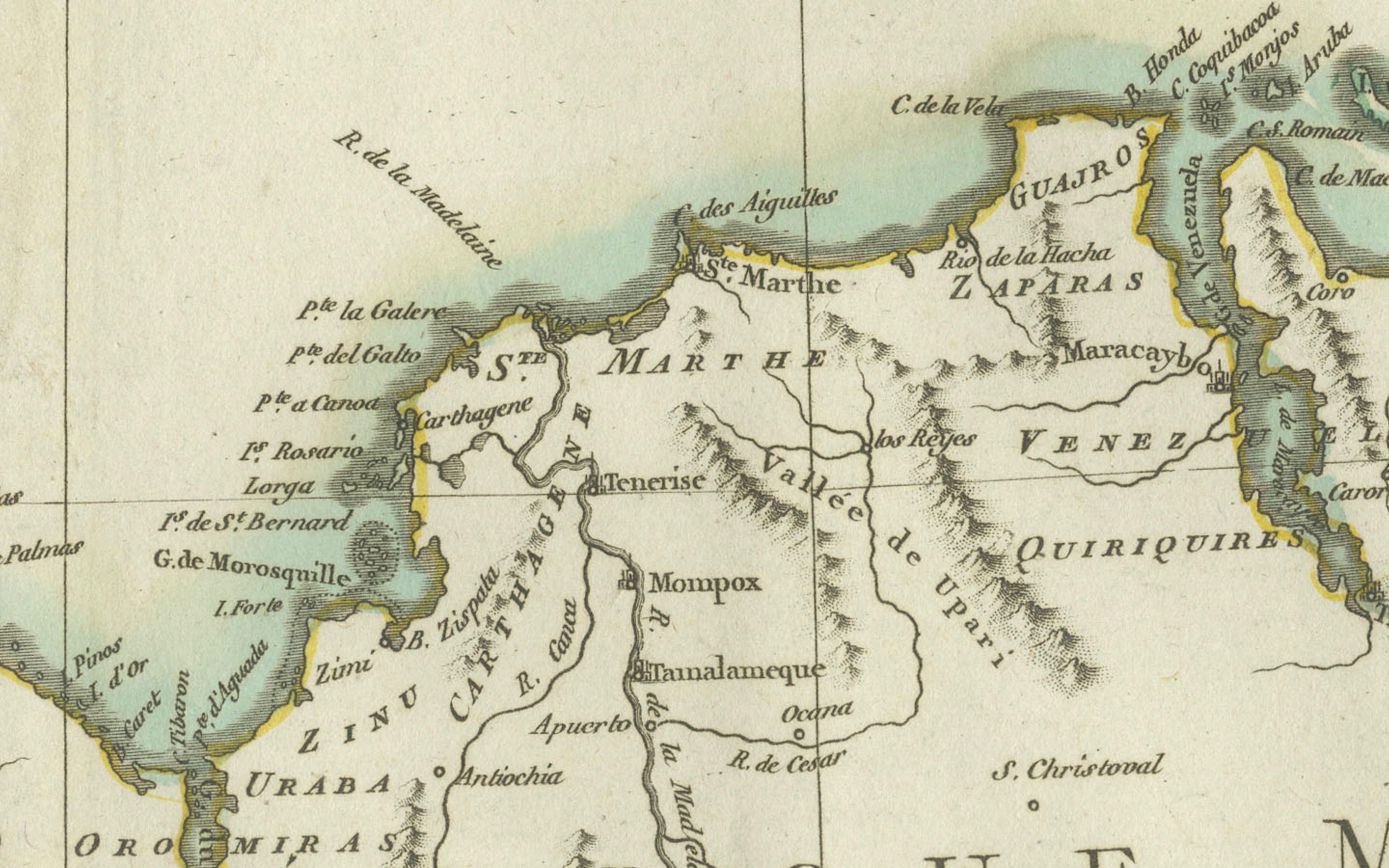 Antike Karte des Golfs von Mexiko und der Karibischen Inseln von Tardieu, 1802 (Frühes 19. Jahrhundert) im Angebot