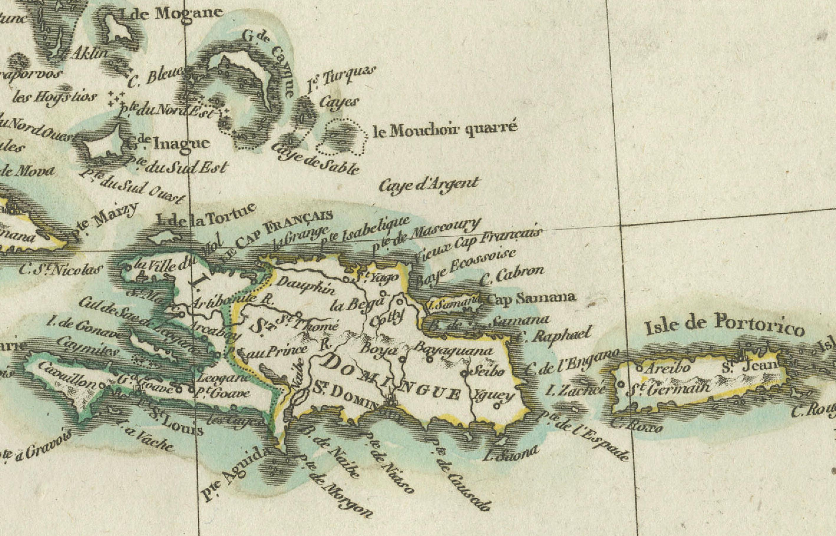 Antike Karte des Golfs von Mexiko und der Karibischen Inseln von Tardieu, 1802 im Angebot 2