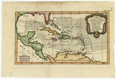 Antique Map of The Gulf of Mexico and The West Indies, ca.1780