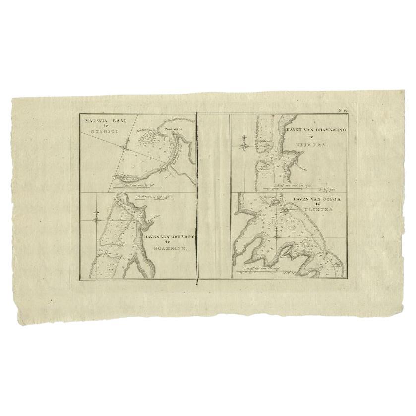 Antique Map of the Harbors of Matavai by Cook, 1803 For Sale