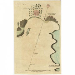 Carte ancienne du port de Praia, île de Santiago, Cap Verde, vers 1750