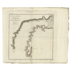Antike Karte des Hafens von Samganoodha von Cook, um 1781