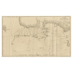 Carte ancienne du port de Tongatabu, l'une des îles Tonga, 1803
