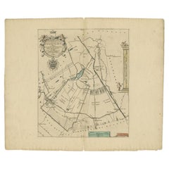 Antique Map of the Haskerland Township 'Friesland' by Halma, 1718