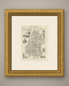 Carte ancienne du Haut-Rhin, de Colmar et du maréchal Lefebvre, vers 1860