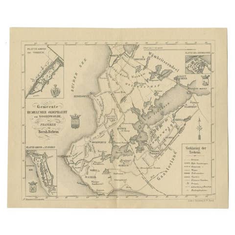 Antique Map of the Hemelumer Oldeferd Township by Behrns, 1861