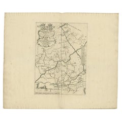 Antique Map of the Hennaarderadeel Township 'Friesland' by Halma, 1718
