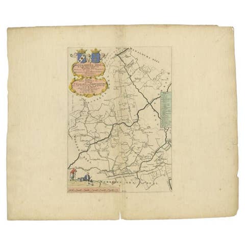 Antique Map of the Hennaarderadeel Township 'Friesland' by Halma, 1718