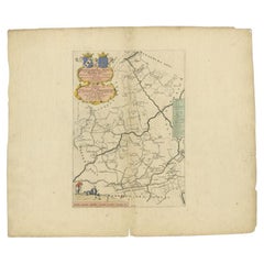 Antique Map of the Hennaarderadeel Township 'Friesland' by Halma, 1718