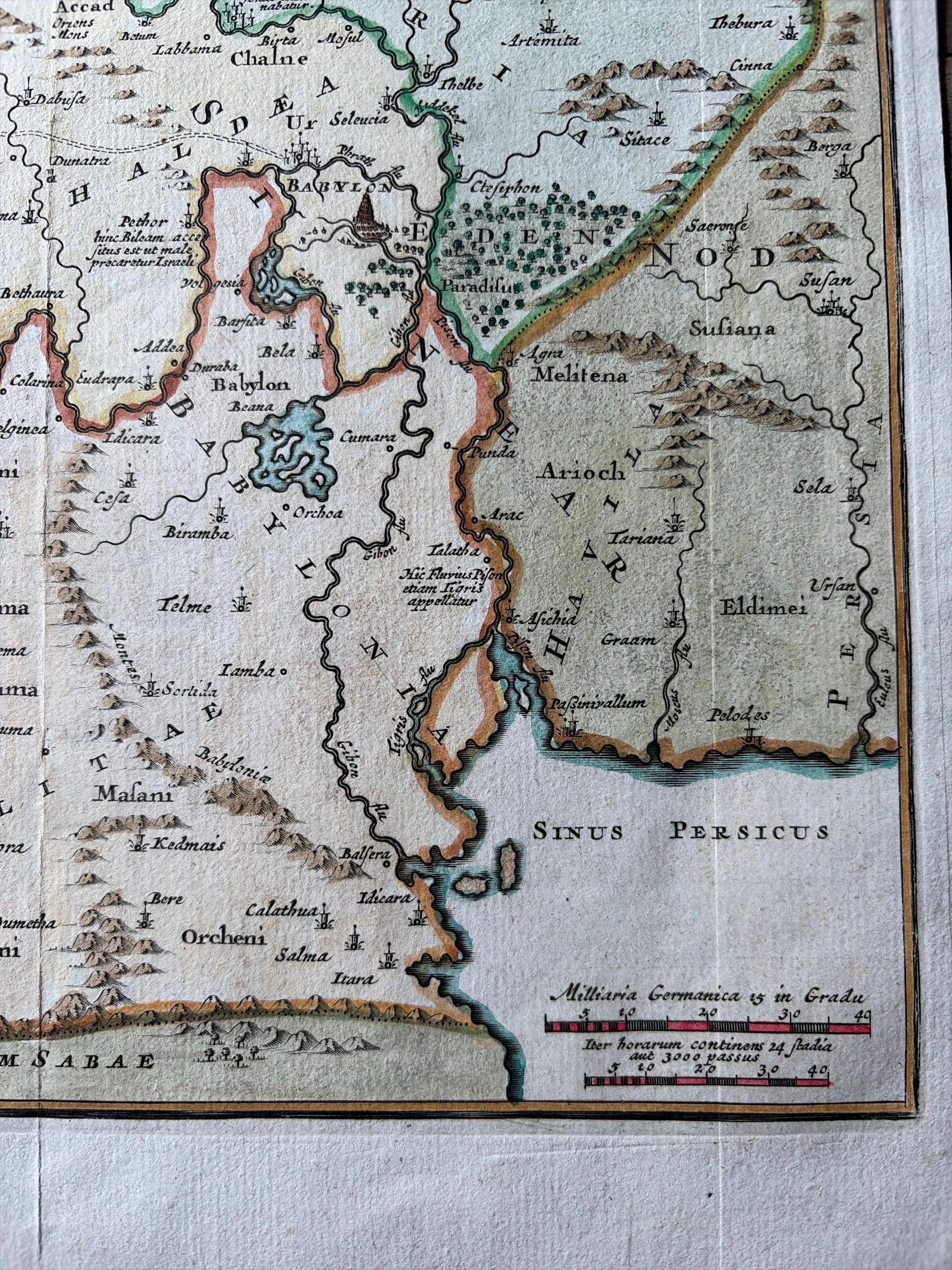 18th Century Antique Map of the Holy Land and Paradise – Terrae Canaan Map, c.1720 For Sale