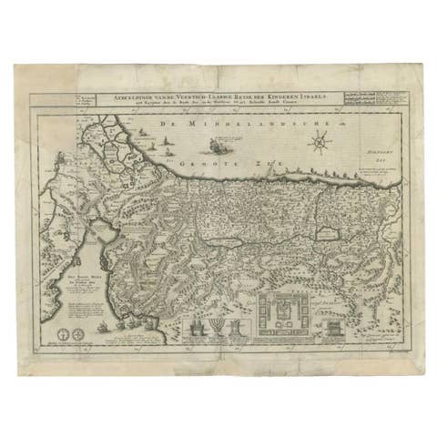 Antique Map of the Holy Land by Danckerts, c.1710