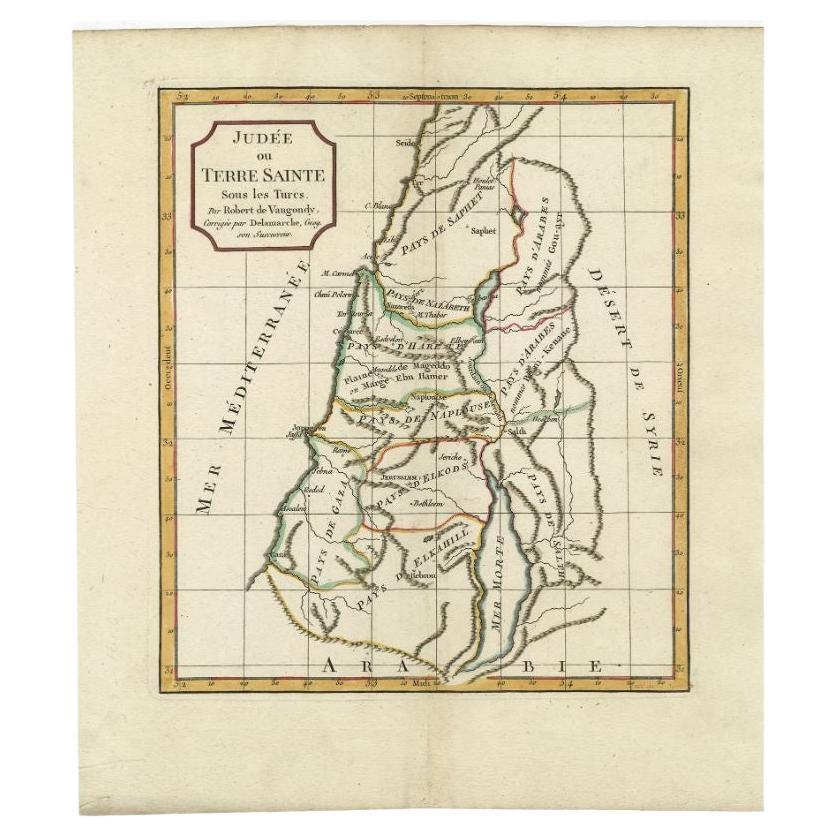 Mapa antiguo de Tierra Santa por Delamarche, 1806