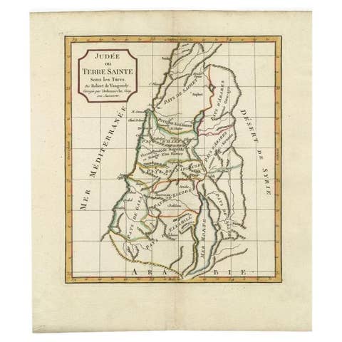 Antique Map of the Holy Land by Delamarche, 1806