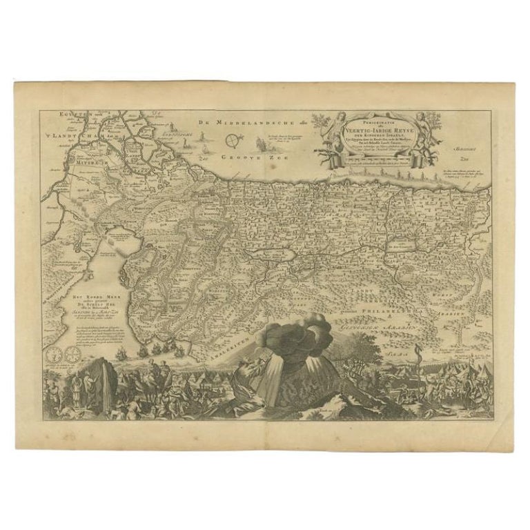 Carta geografica antica della Terra Santa di Keur, 1748 in vendita su  1stDibs
