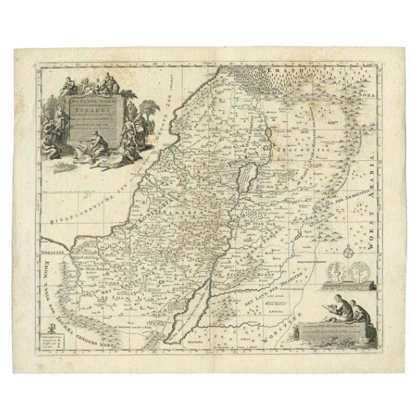 Antique Map of the Holy Land by Van Luchtenburg, c.1720