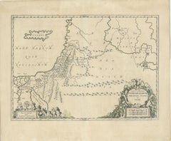 Antique Map of the Holy Land, showing the travels of Abraham, Isaac and Jacob
