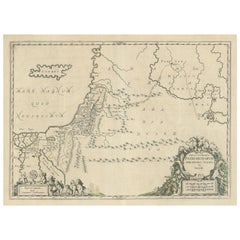 Antique Map of the Holy Land, showing the travels of Abraham, Isaac and Jacob