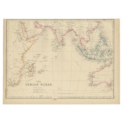 Carte ancienne de l'océan Indien par W. G. Blackie, 1859