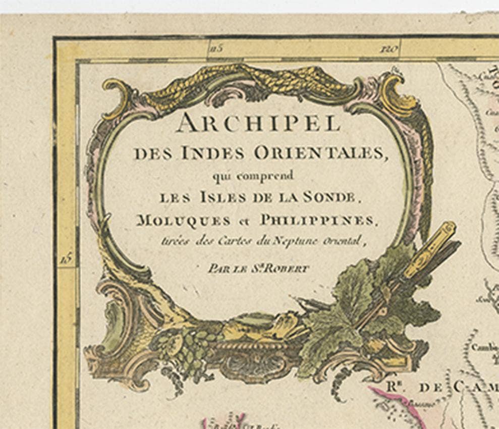 Antique Map of the Indonesian and Philippine Archipelagos by R. de Vaugondy