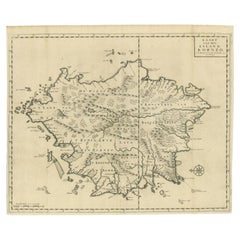 Antique Map of the Island of Borneo in Asia (Indonesia), 1726