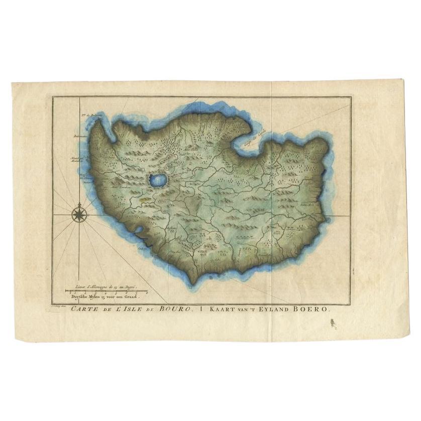 Antique Map of the Island of Buru by Van Schley, 1755 For Sale