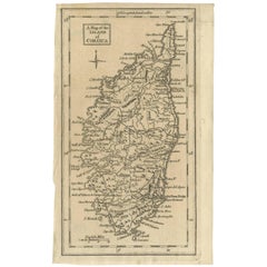 Antique Map of the Island of Corsica by D.C. Jolly, 1757