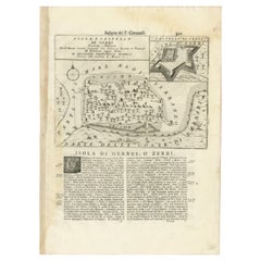 Carte ancienne de l'île de Djerba par Coronelli '1691'