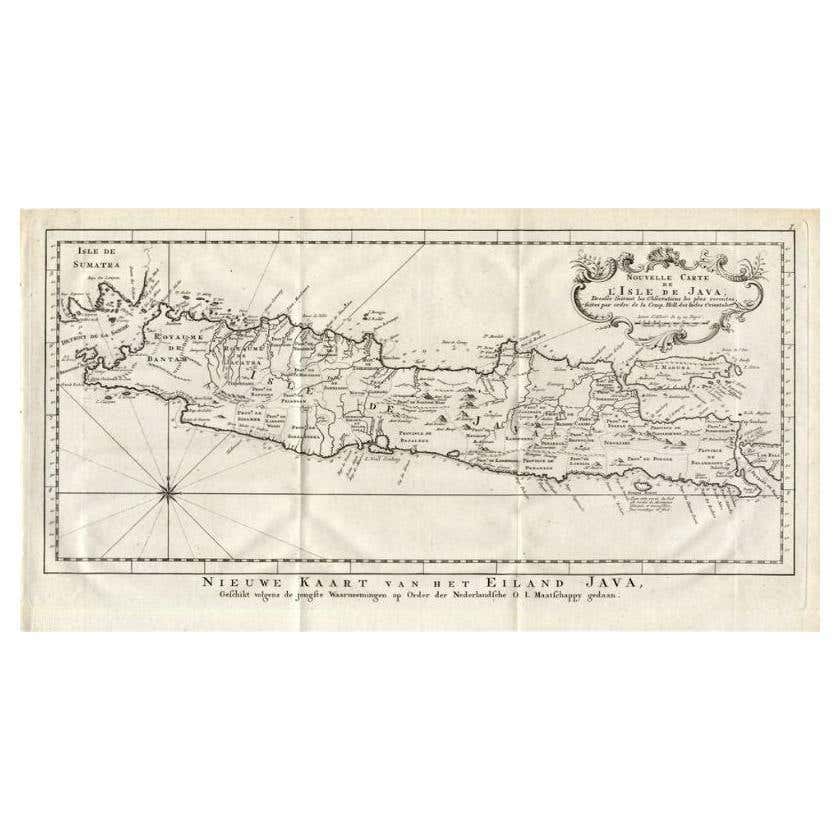 Antique Map of the Island of Java by Conrade, 1782 For Sale at 1stDibs
