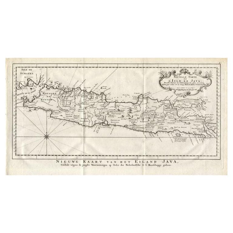 Antique Map of the Island of Java by Conrade, 1782 For Sale at 1stDibs