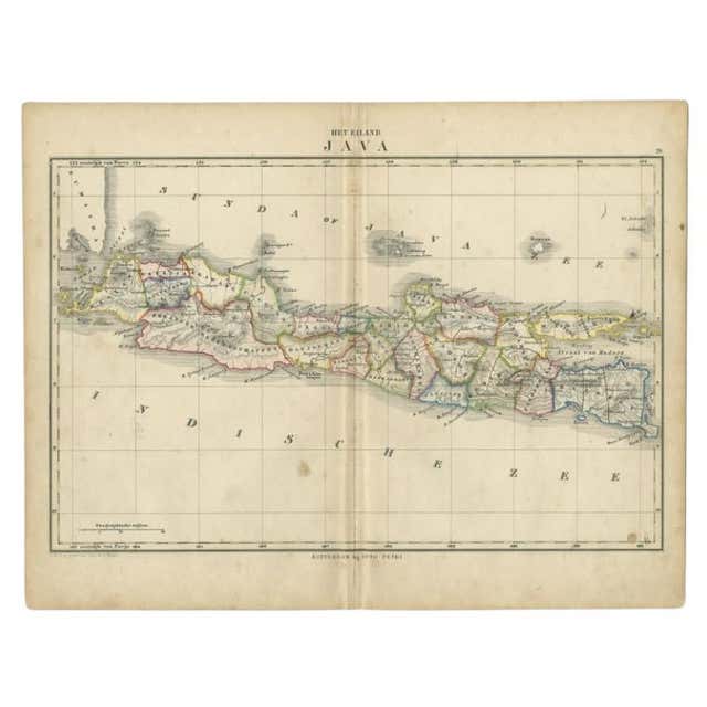 Antique Map of the Island of Java by Conrade, 1782 For Sale at 1stDibs