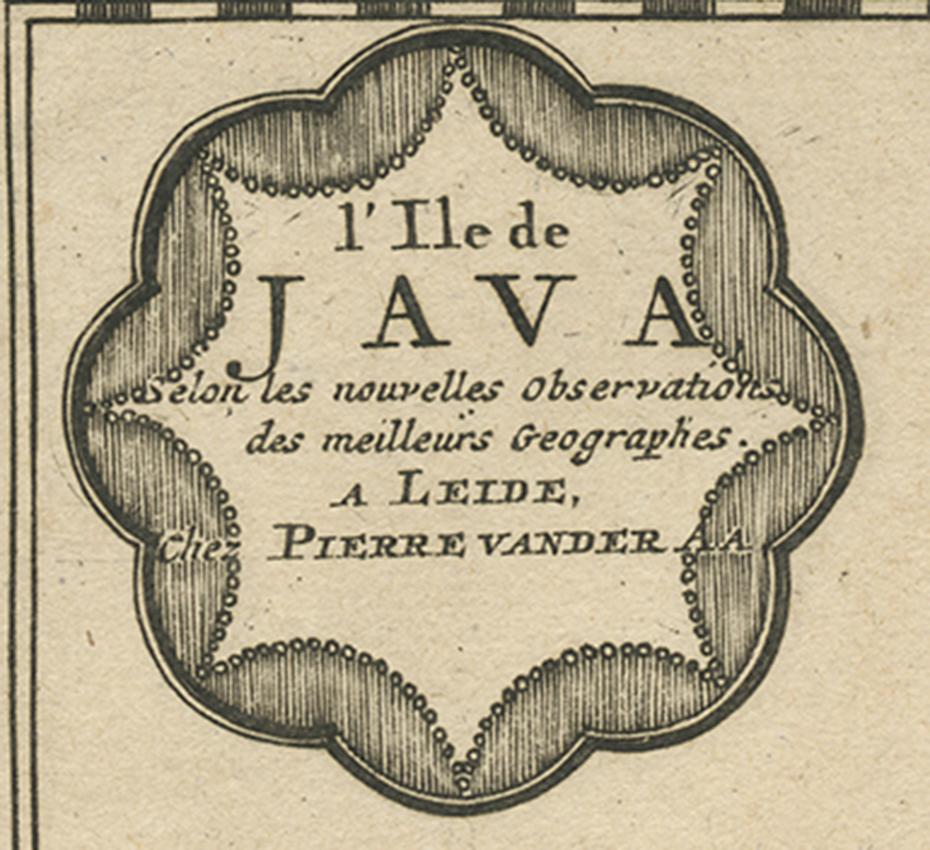 Carte ancienne de l'île de Java, Indonésie, par P. Van Der Aa, 1713 Bon état - En vente à Langweer, NL