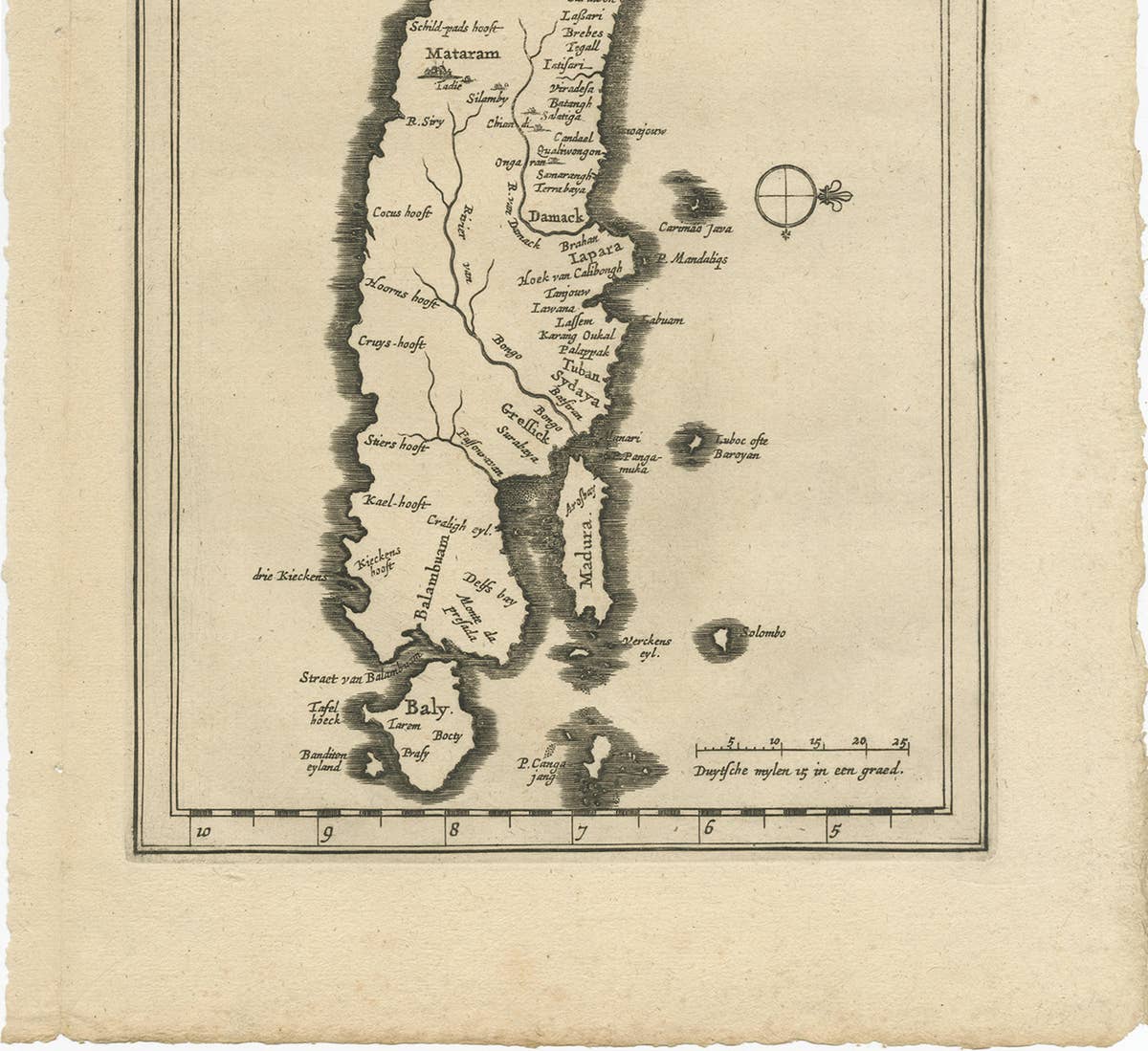Antique Map of the Island of Java, Indonesia by P. Van Der Aa, 1713