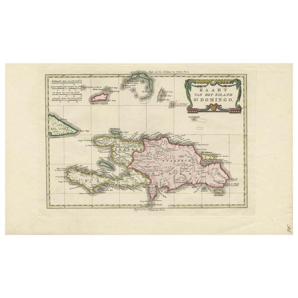 Antique Map of the Island of St. Domingo by Raynal, 1784 For Sale at ...