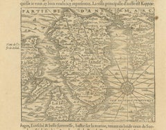 Antique Map of the Island of Zealand 'Denmark' by Thevet, circa 1590