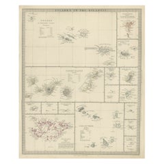 Antique Map of the Islands in the Atlantic Ocean including Bermuda & Cape Verde