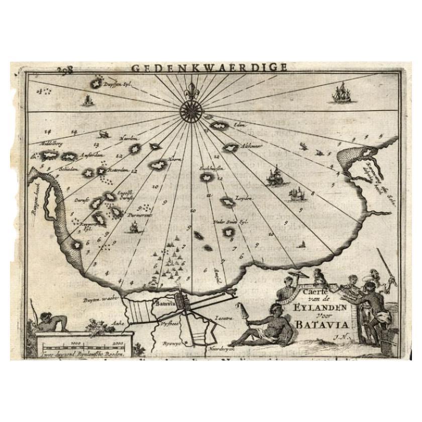 Antike Karte der Inseln nördlich von Batavia, Hauptstadt der niederländischen Ostindien, 1682 im Angebot