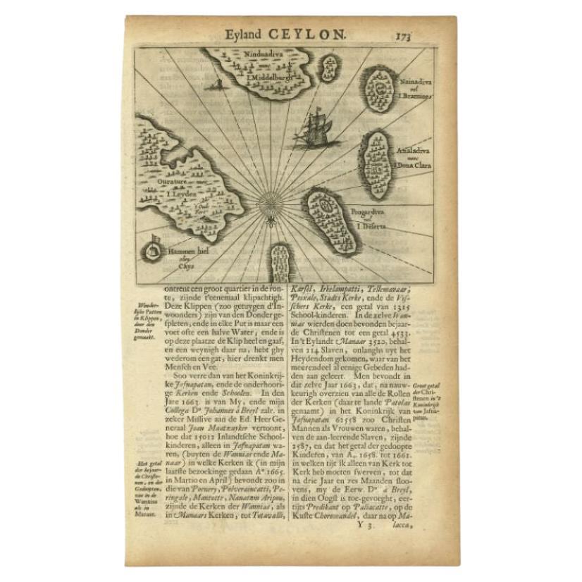 Antique Map of the Islands Near Ceylon by Baldaeus, 1672 For Sale