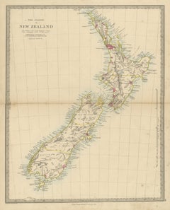 Antique Map of the Islands of New Zealand with Provinces and Settlements, 1858