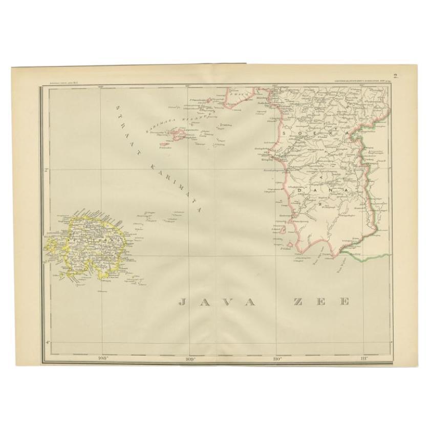 Antique Map of the Java Sea by Dornseiffen, 1900 For Sale