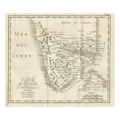 Mappa antica delle missioni gesuite a Madurai e nei regni circostanti, 1760 ca.