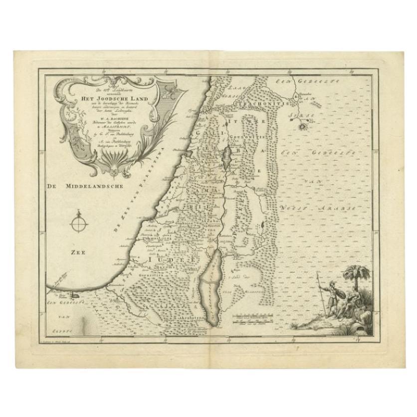 Antique Map of the Jewish Land by Lindeman, 1761 For Sale