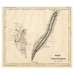 Antike Karte der Kai-Inseln von Stemler, um 1875