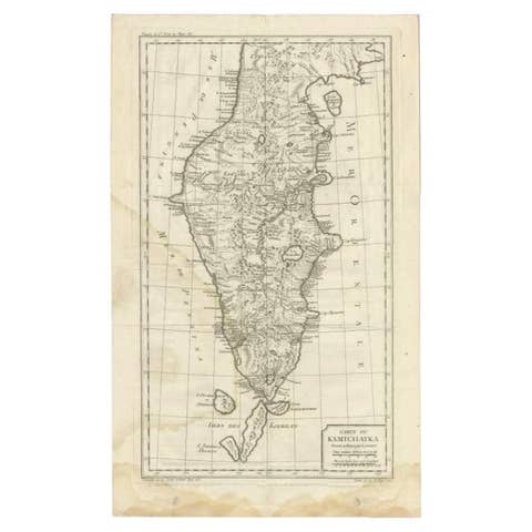 Antique Map of the Kamchatka Peninsula by Bellin, 1757
