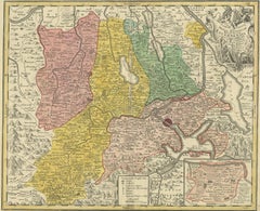 Antique Map of the Kanton Luzerne 'Switzerland' by Homann Heirs, 1763