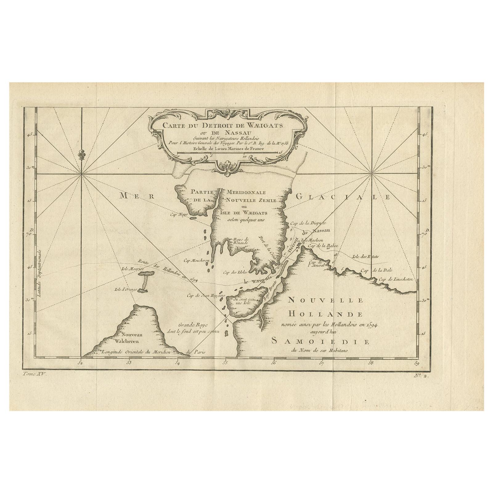 Antique Map of the Kara Strait by Bellin '1759'