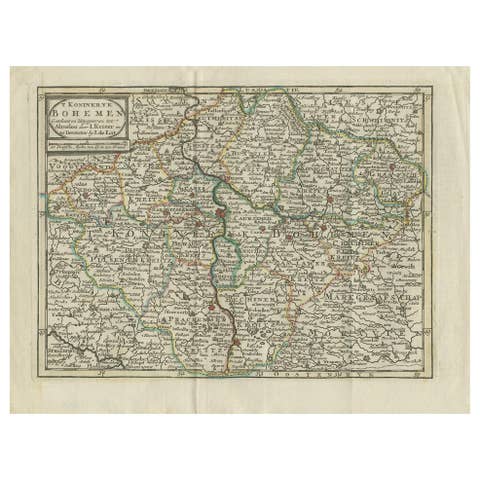 Antique Map of the Kingdom of Bohemia by Keizer & de Lat, 1788