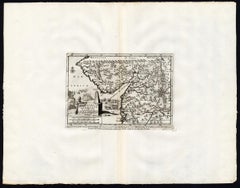 Rare carte ancienne du Royaume-Uni du Gujarat, Inde, vers 1725